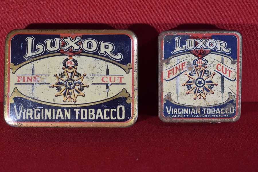 PAIR OF WW1 PERIOD TOBACCO TINS "LUXOR TOBACCO"-SOLD